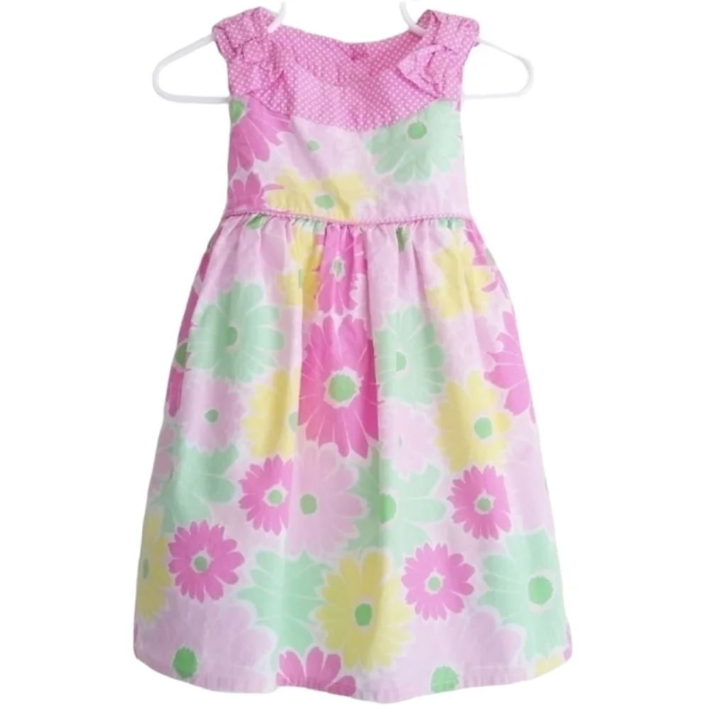 Polly & Friends floral sundress 18M pink green Easter